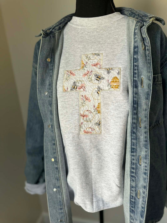Cross Applique Crewneck